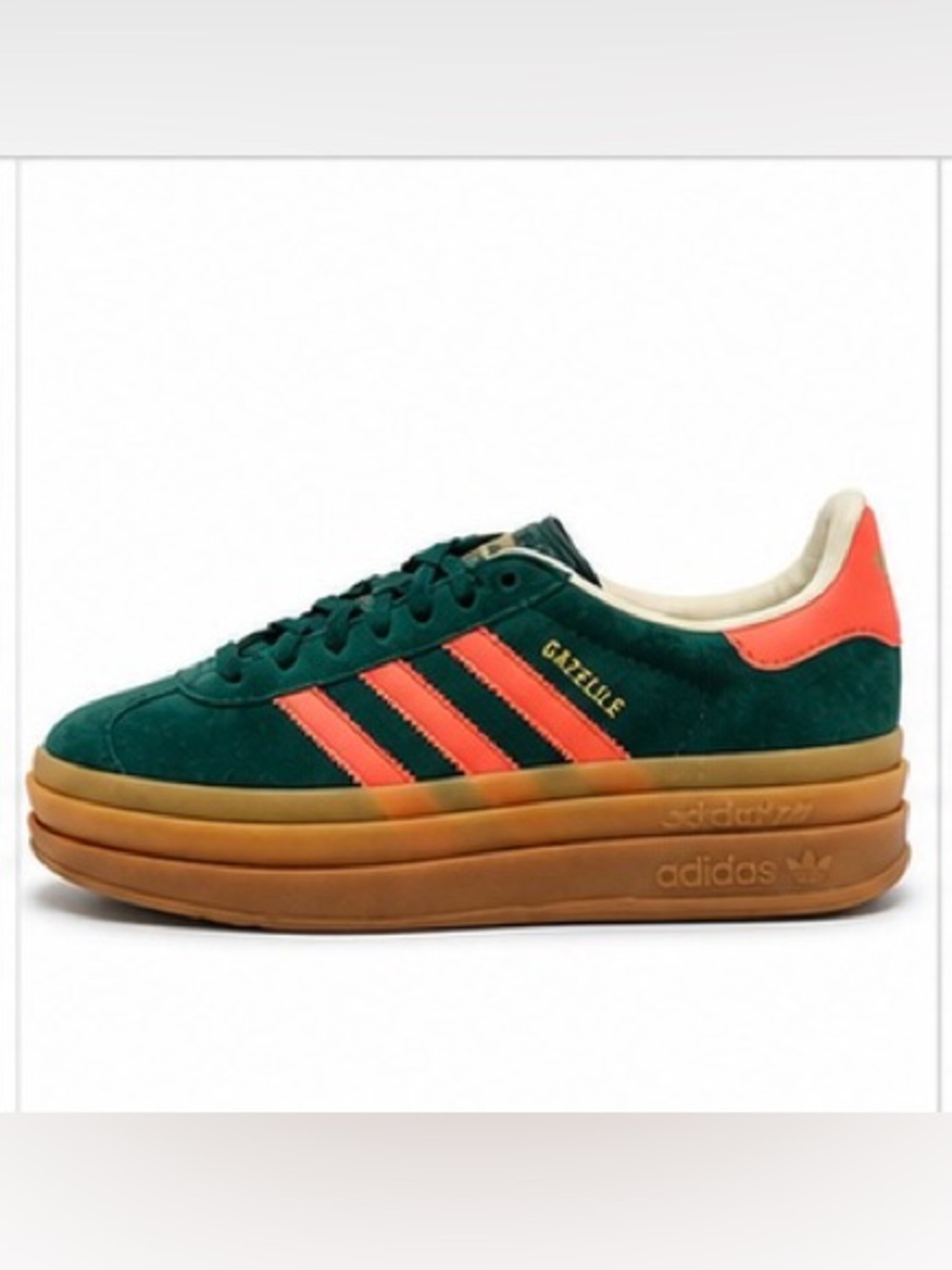 Adidas Gazelle Bold J Platform Sneakers Green Coral Gum NWT Size 6 / Wms Sz 7.5